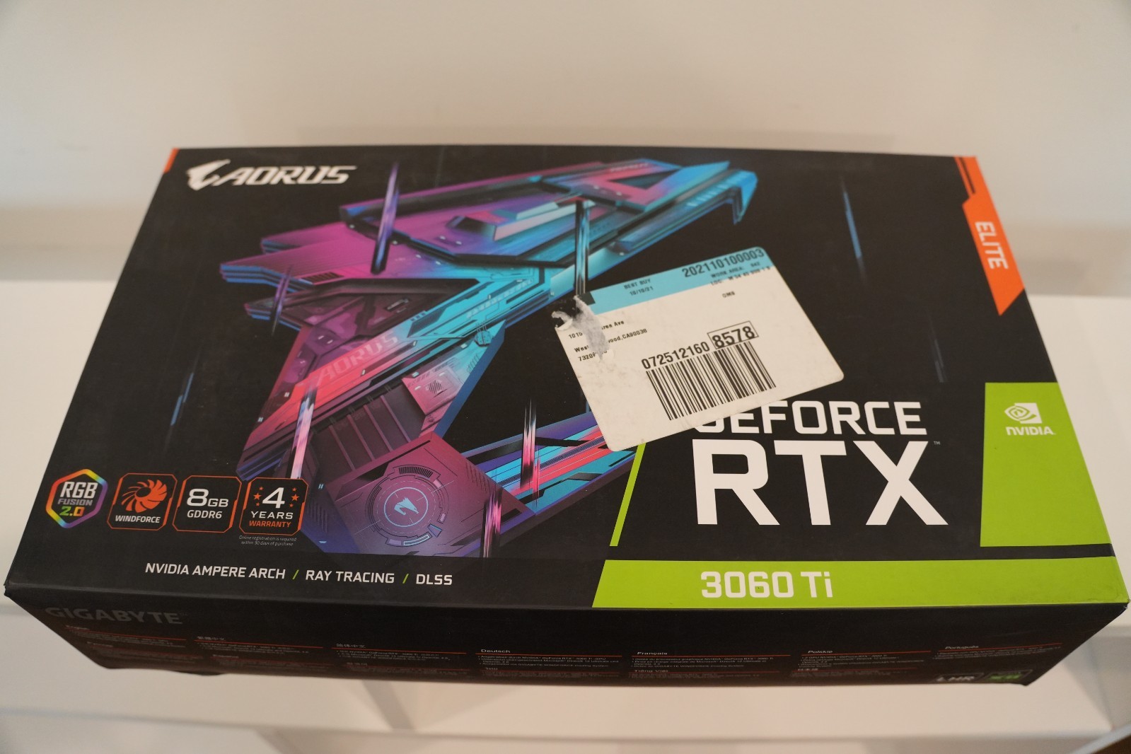 AORUS RTX 3060 Ti ELITE 8GB GDDR6 Graphics Card GPU With Box