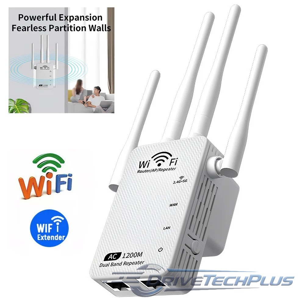 Extensor De Señal WIFI Amplificador Repetidor De Internet Router 4 Antenas 1200M