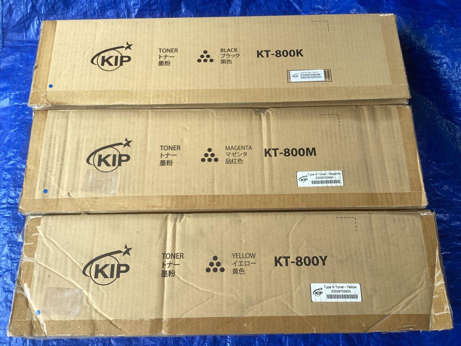NEW Lot of 3, Genuine KIP KT-800K, M, & Y Toner Cartridge ( TOTAL 3 PIECES )
