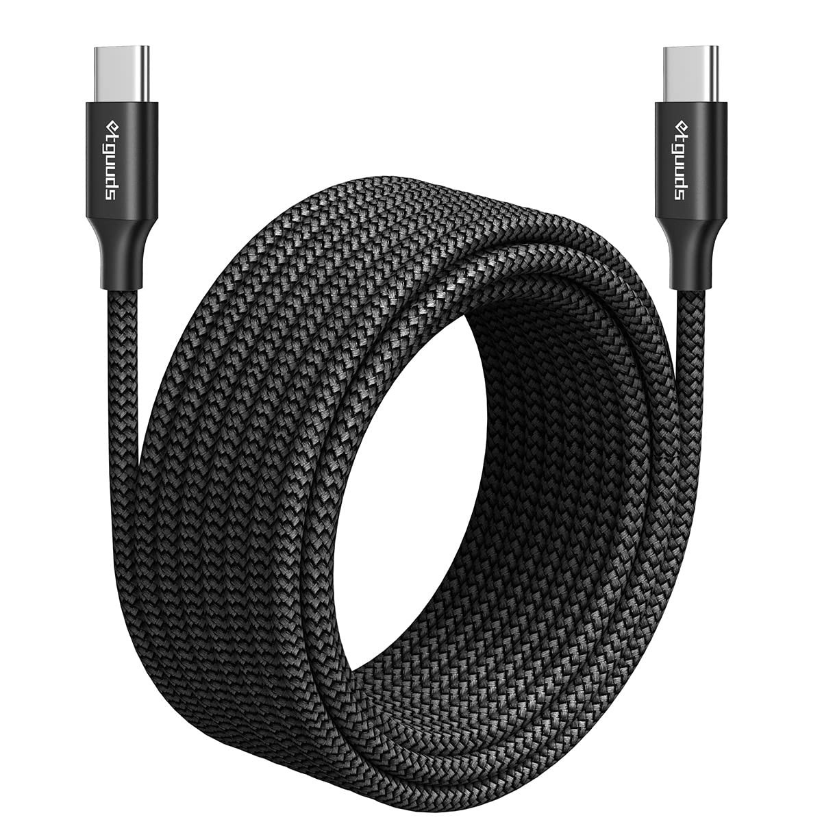 etguuds Long USB C to C Cable 15ft, 60W Fast Charging Type C Black