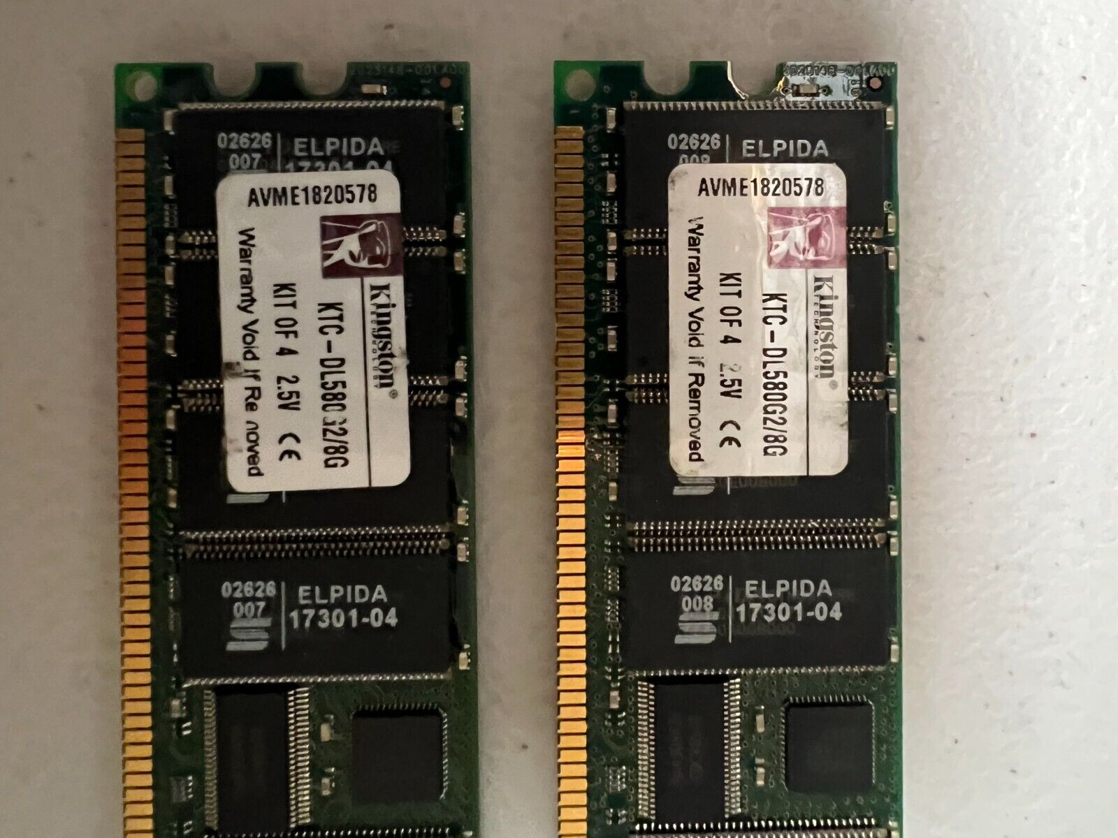 2X 4GB KINGSTON MEMORY RAM  KVR1333D3K/4GR