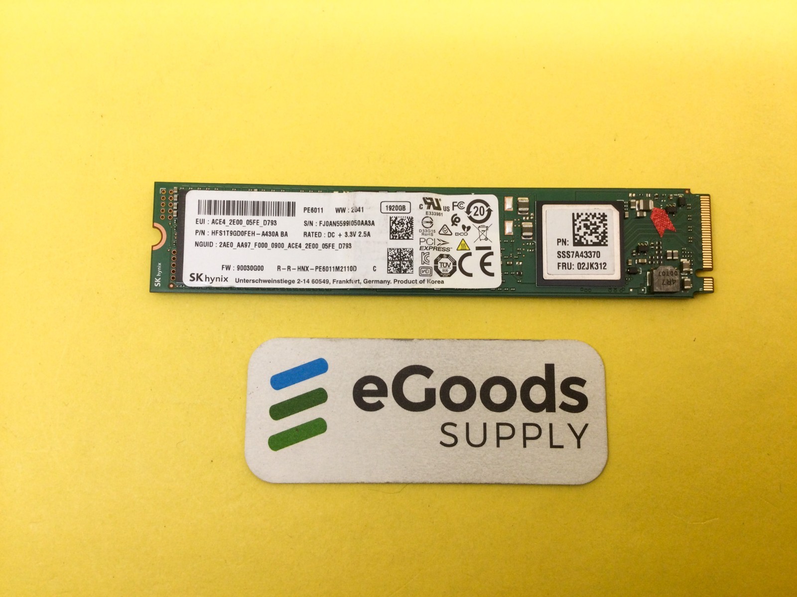 HFS1T9GD0FEH-A430A SK hynix PE6011 1.92TB M.2 22110 PCIe Gen3 NVMe SSD **Grade B