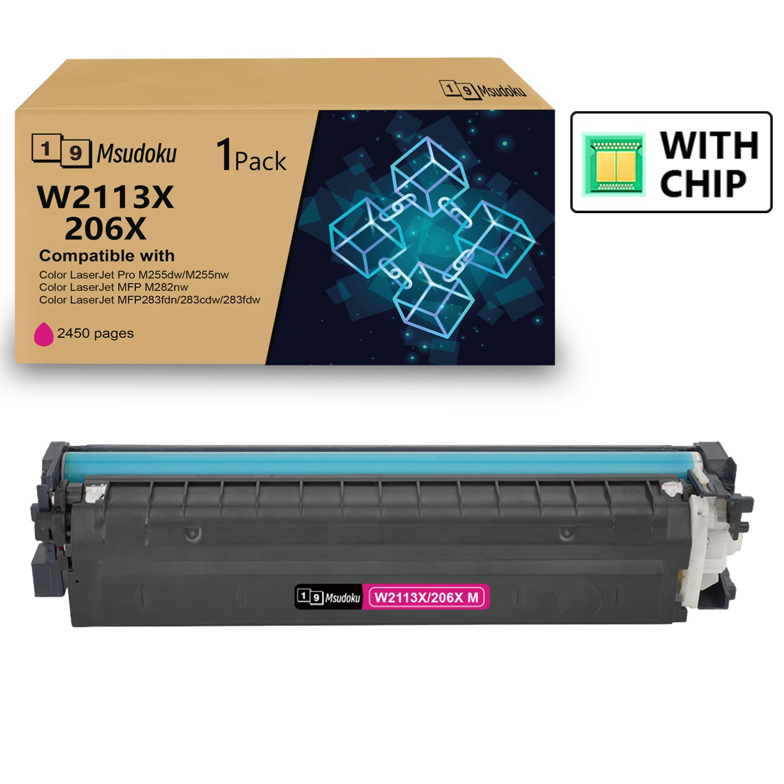 206X 206A 1 Pk Magenta Toner Cartridges For HP Color LaserJet Pro M255dw M255nw