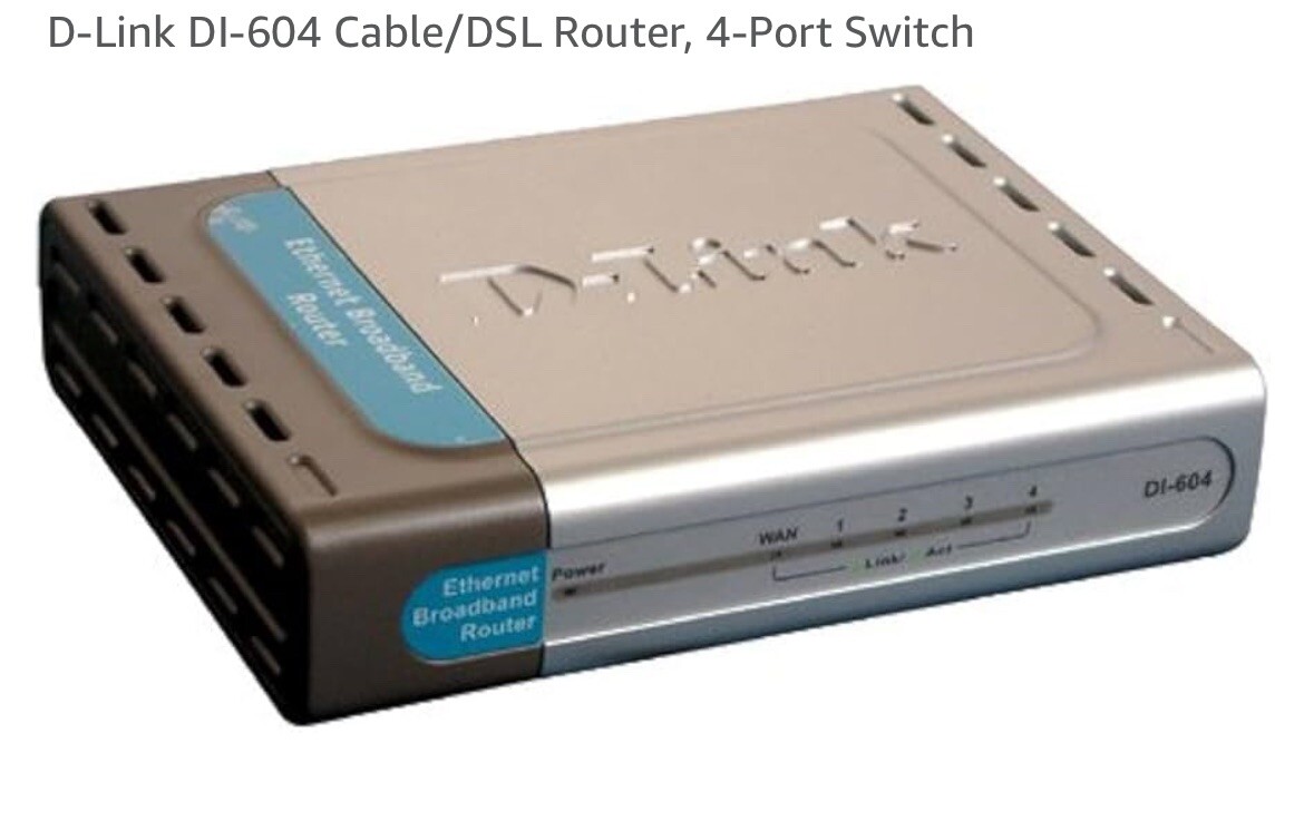 D-Link DI-604 Cable/DSL Router, 4-Port Switch 
