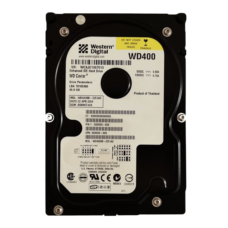 Western Digital 40GB WD400BB 7200RPM PATA IDE 3.5" Desktop HDD Hard Drive