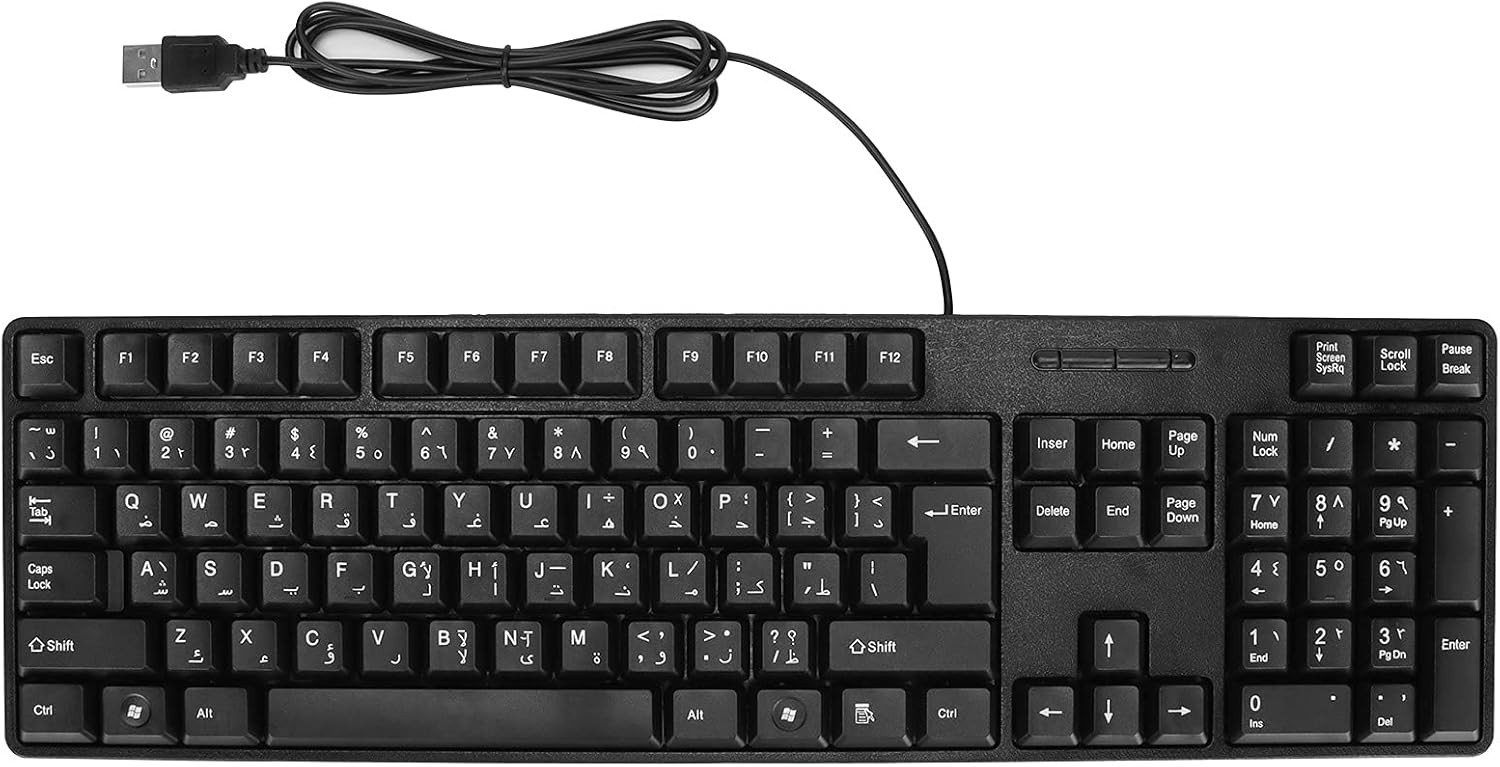 Asixxsix Mechanical Gaming Keyboard, Fast Responsiveness Arabic English USB... 