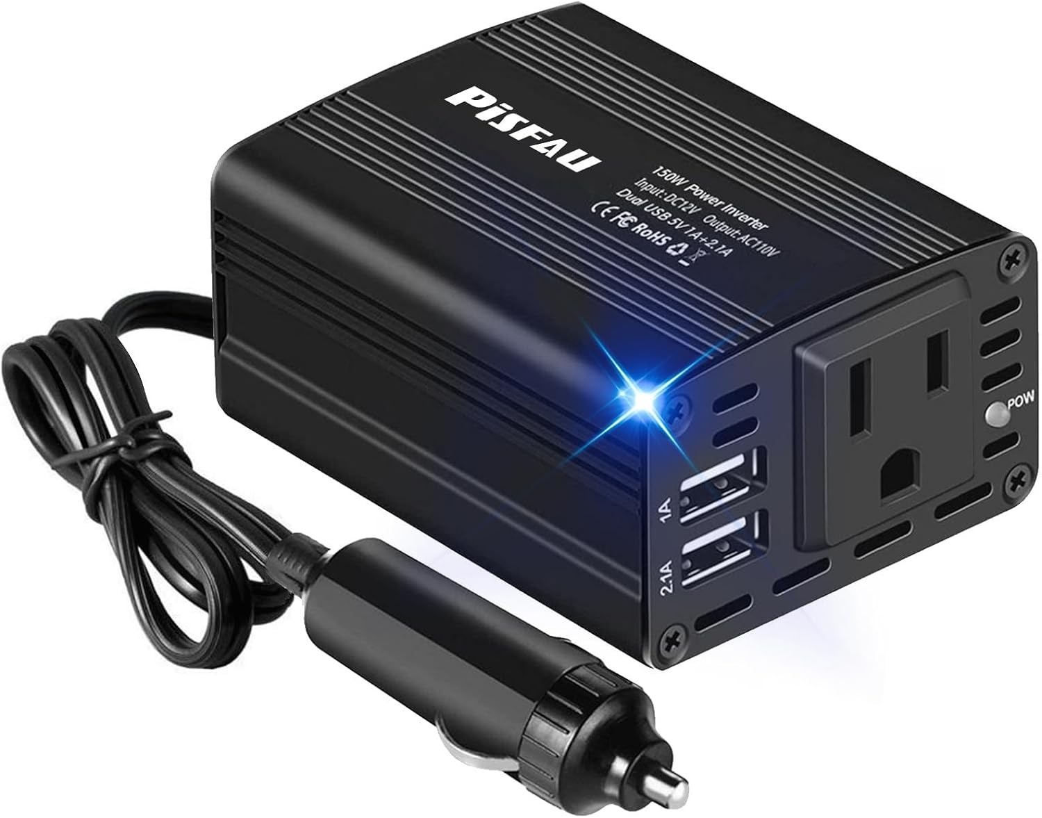 150W Car Power Inverter 12V DC to 110V AC Dual USB Charger