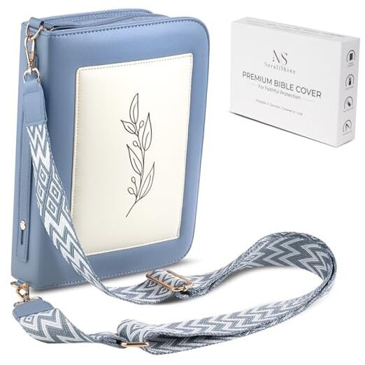 Bible Cover Case for 7 X 9 inch Books, Bible Cases for Woman, Standard PU Grey