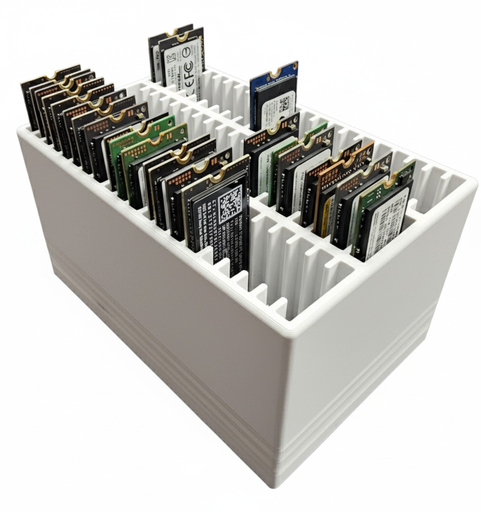 60 M.2 SSD Holder Storage Rack Organizer - NVMe SATA NGFF Solid State Drive Tray