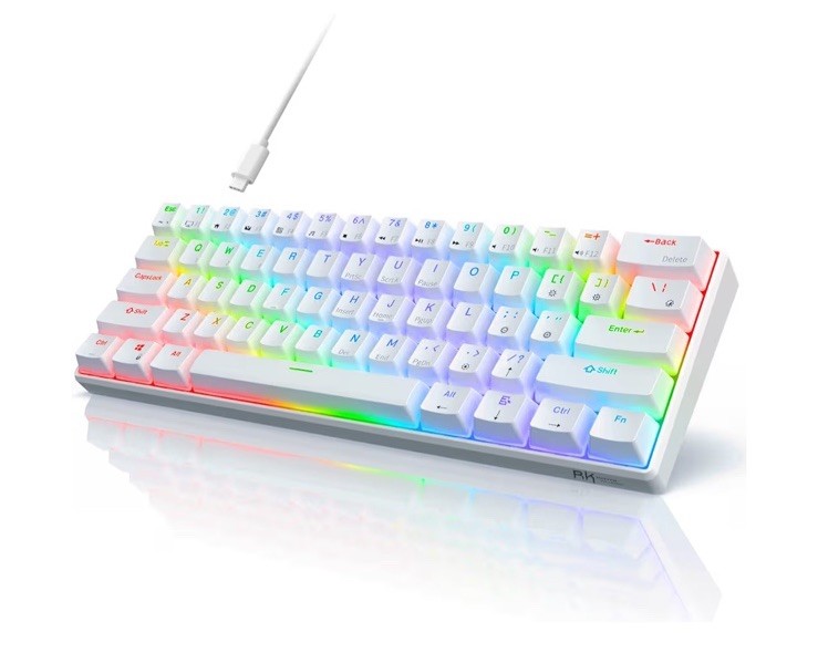 RK ROYAL KLUDGE RK61 Wired 60% Mechanical Gaming Keyboard 61 Keys Ultra Compact