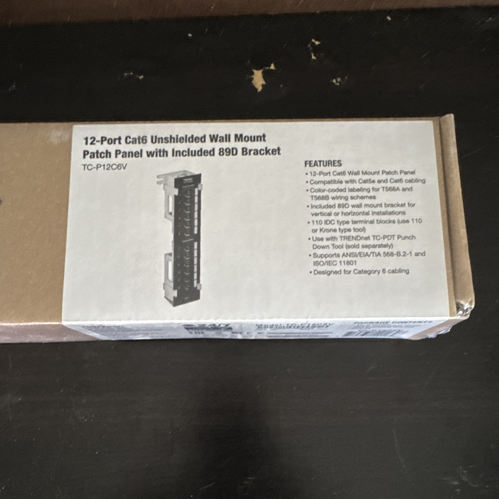 TRENDnet TC-P12C6V 12-Port Cat6 Unshielded Wall Mount Patch Panel