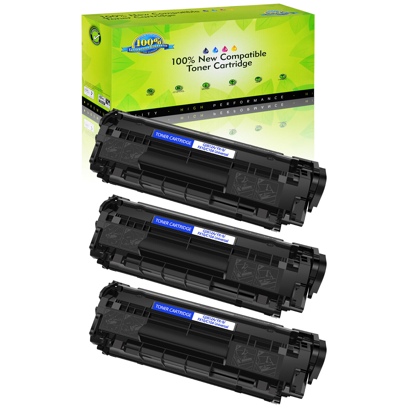 3PK Q2612A Toner Cartridge CompatibleWith HP LaserJet 1022 1022n M1319f 3020 INK