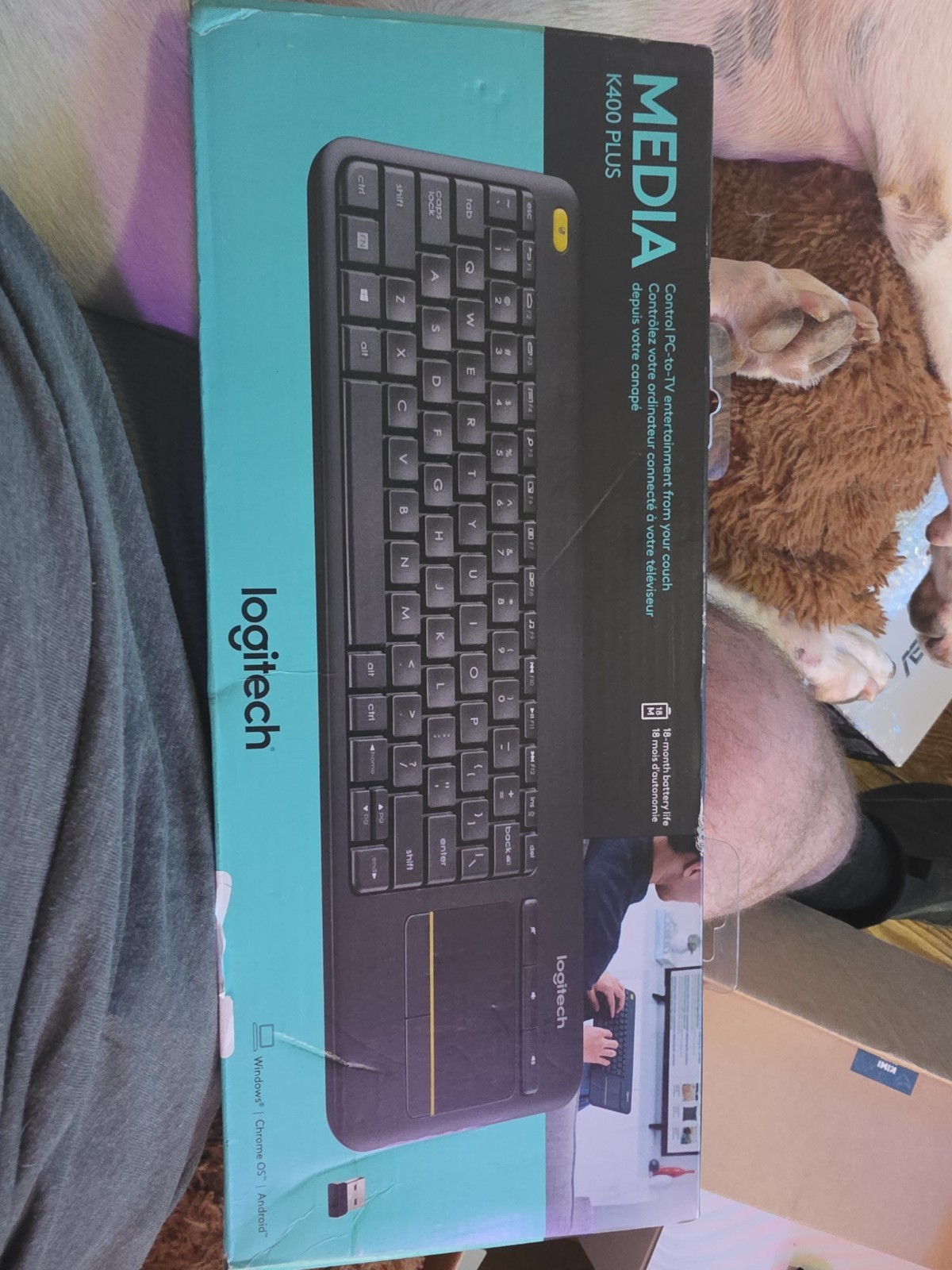 Logitech K400 Plus Wireless Touch TV Keyboard with Easy Media Control...