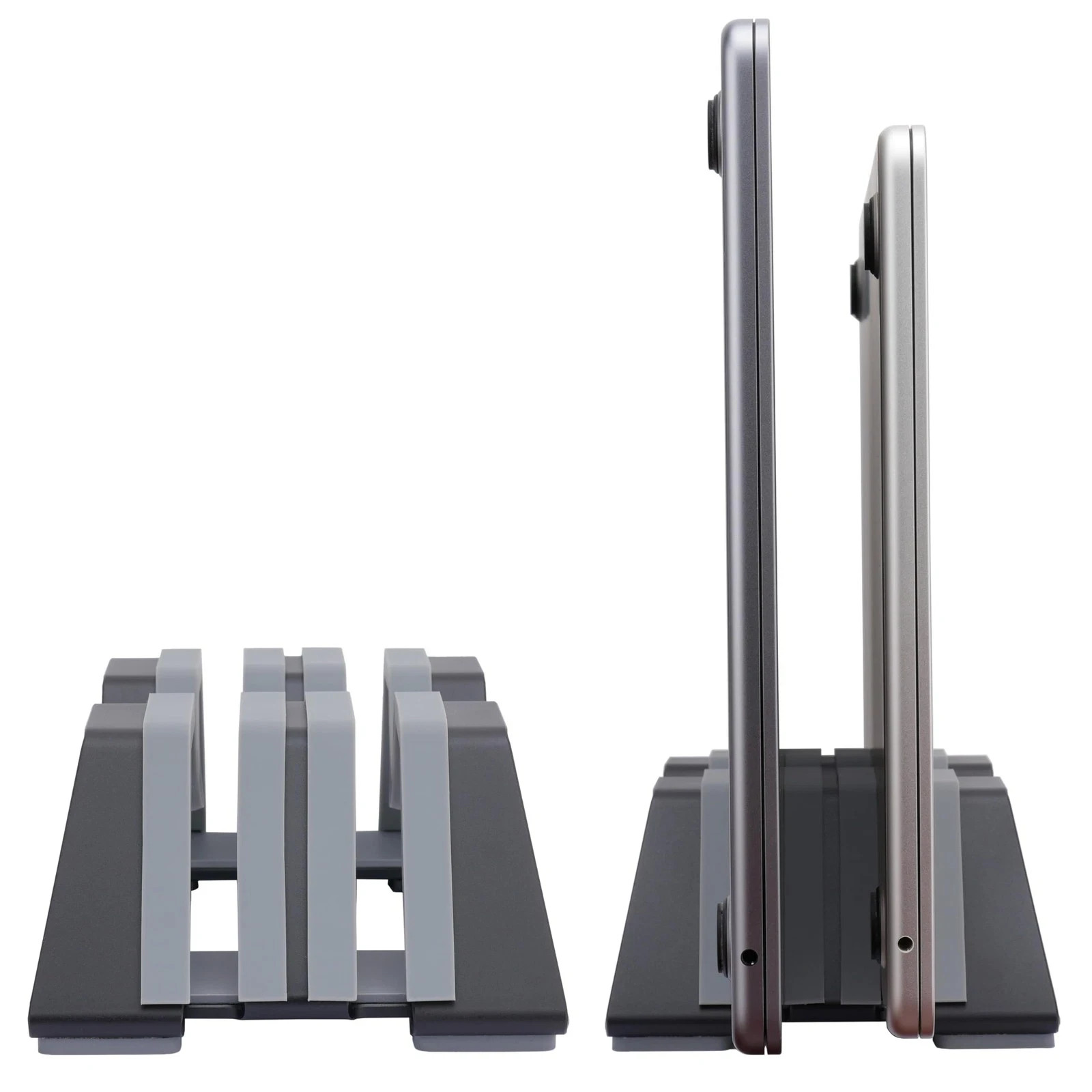 Adjustable Dual Vertical Laptop Stand - Supports 2 Devices Holder, Fit for Al