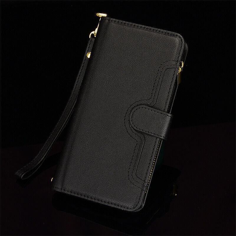 Zipper Card Wallet Leather Flip Case Cover For 14 13 12 Pro Max 11 XR XS 7 8