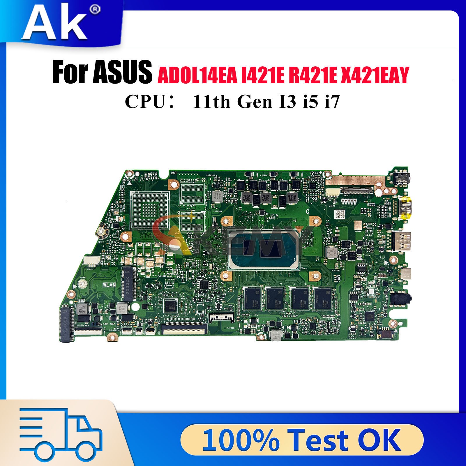X421EA Motherboard For ASUS R421E I421E X421EAY UMA ADOL14EA Mainboard W/CPU