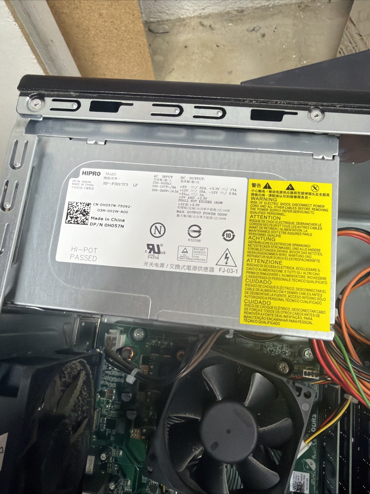 HIPRO HP-P3017F3 300W ATX Power Supply For Dell F77N6 0F77N6