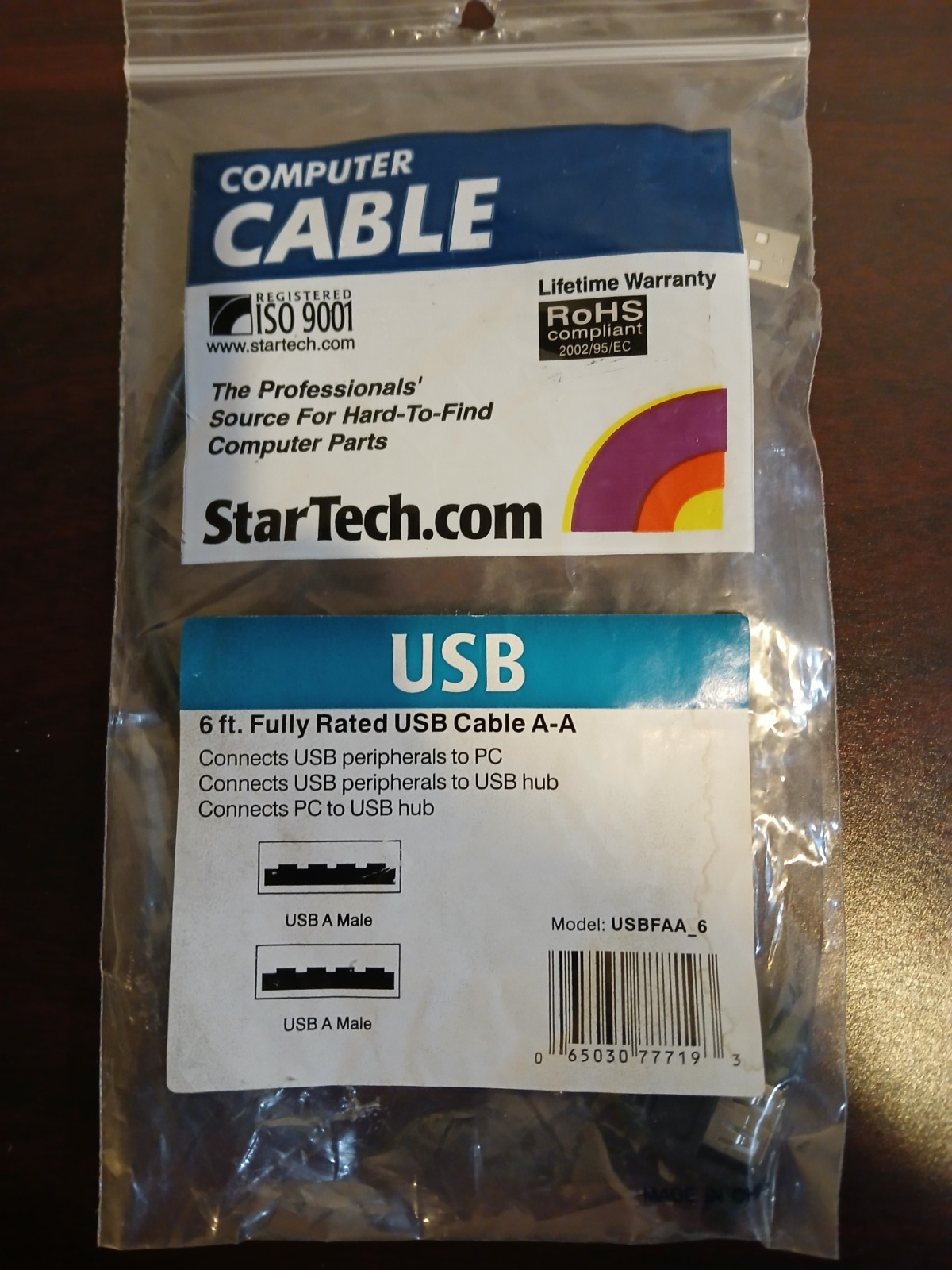 StarTech.com 6ft Fully Rated USB Cable A-A USBFAA_6