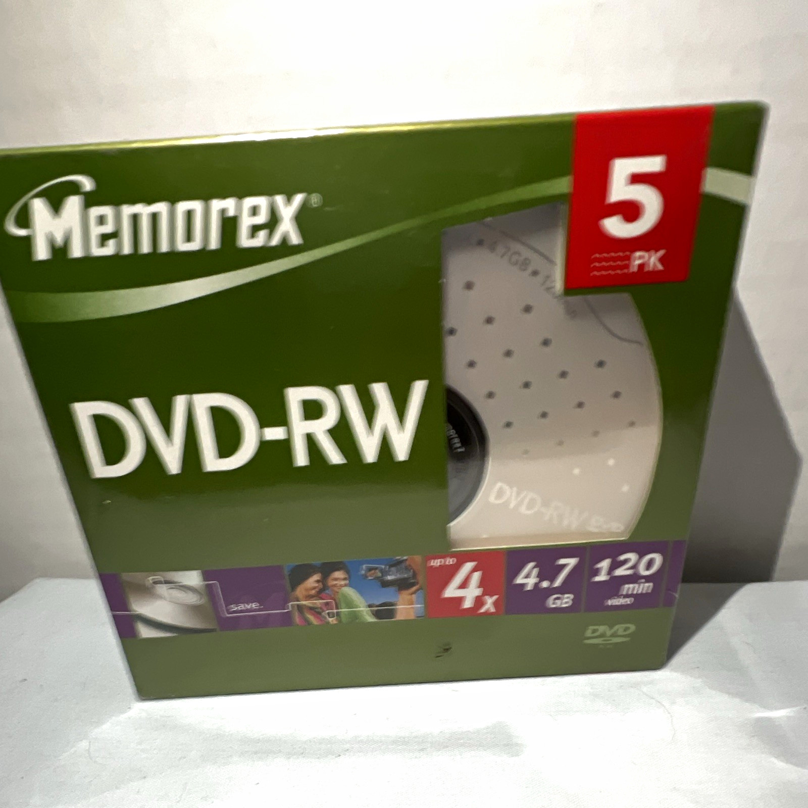 Memorex DVD-RW Rewritable Discs 4.7GB 4x 120 Min 5-Pack Jewel Case