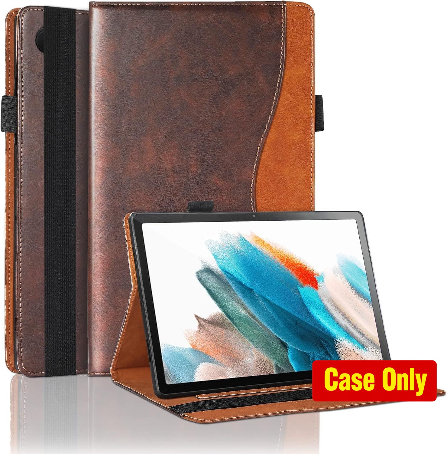 Brown PU Leather Flip Stand Case for Samsung Galaxy Tab A8 10.5'' 2022, Slim Des