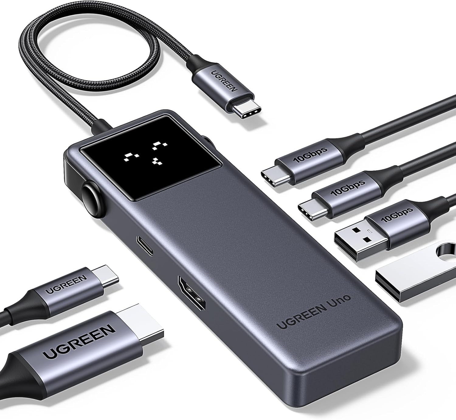 UGREEN Uno 6-In-1 USB-C Hub 10Gbps Data 4K@60Hz HDMI