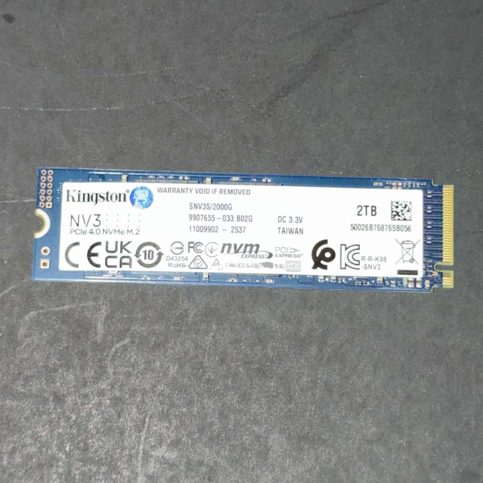 Kingston NV3 2TB PCIe Gen 4 Internal M.2 NVMe SSD 2280mm