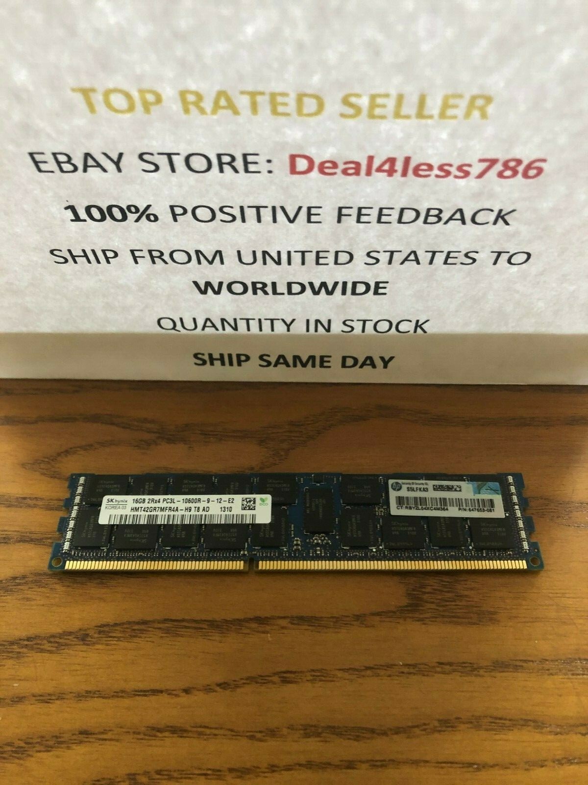 647901-B21/647653-081/664692-001-HP 16GB 2Rx4 PC3L-10600R-9 Memory Kit