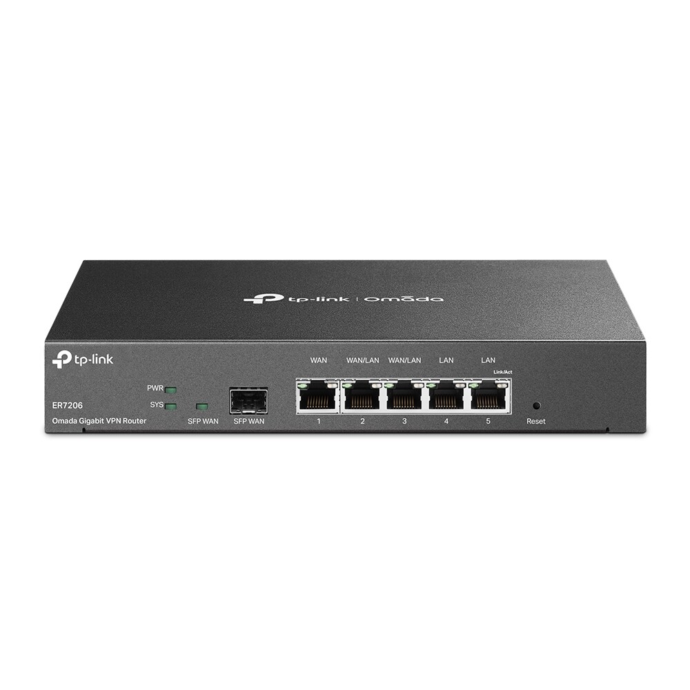 TP-Link ER7206 | Omada 5-Port Gigabit Multi-WAN VPN Router | 2 Config WAN/LANs