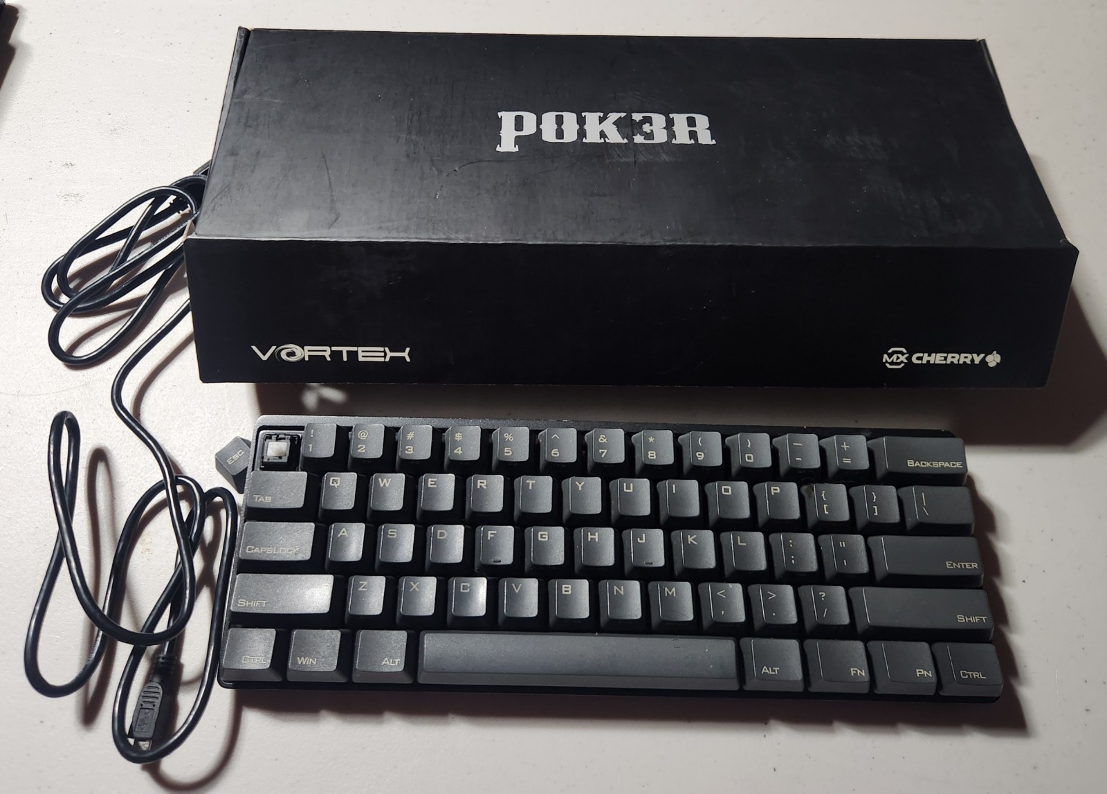 VORTEX POK3R Black Keyboard Model VTG-6100-Tested Working Computer Gaming Black