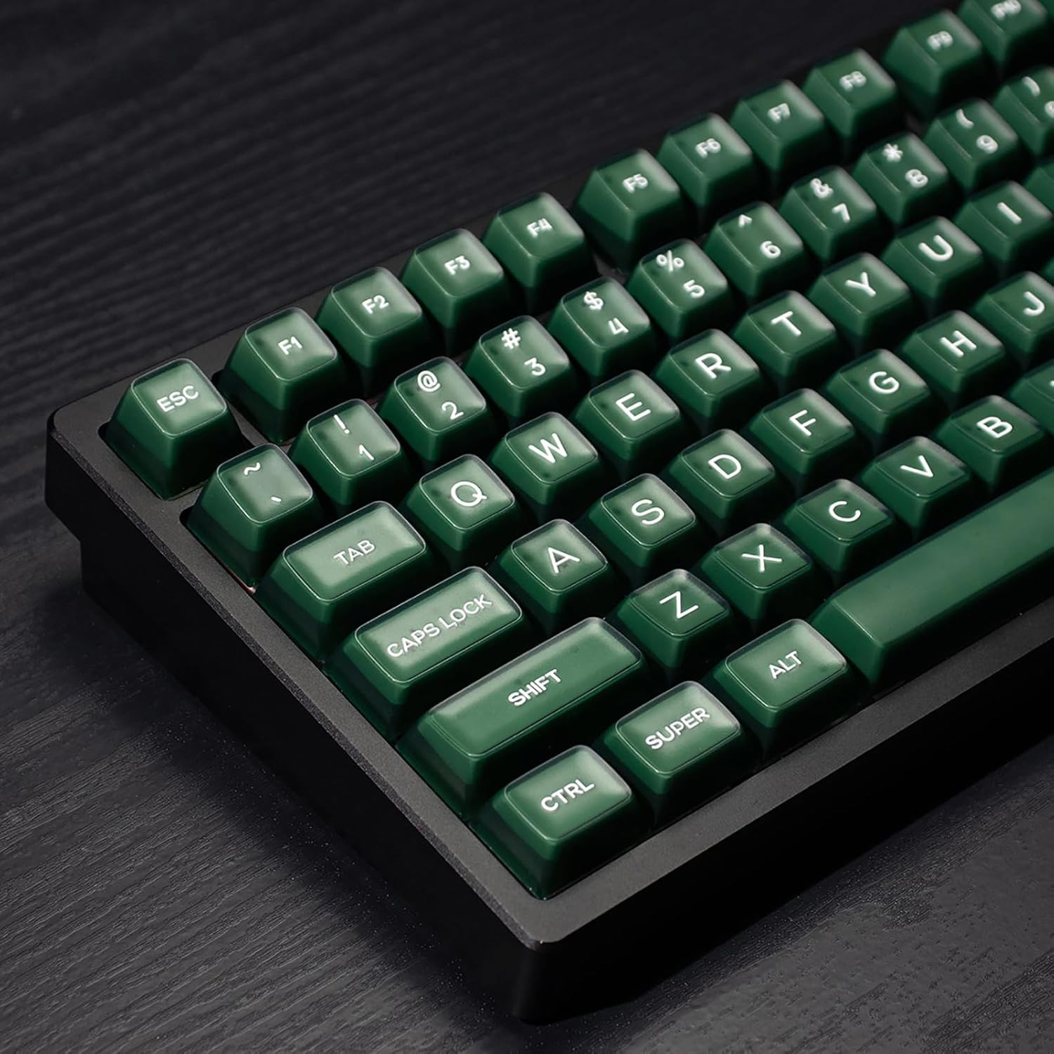 142 Keys PBT Doubleshot RSA Keycaps Dark Green Translucent Keycaps Set Fit for 6