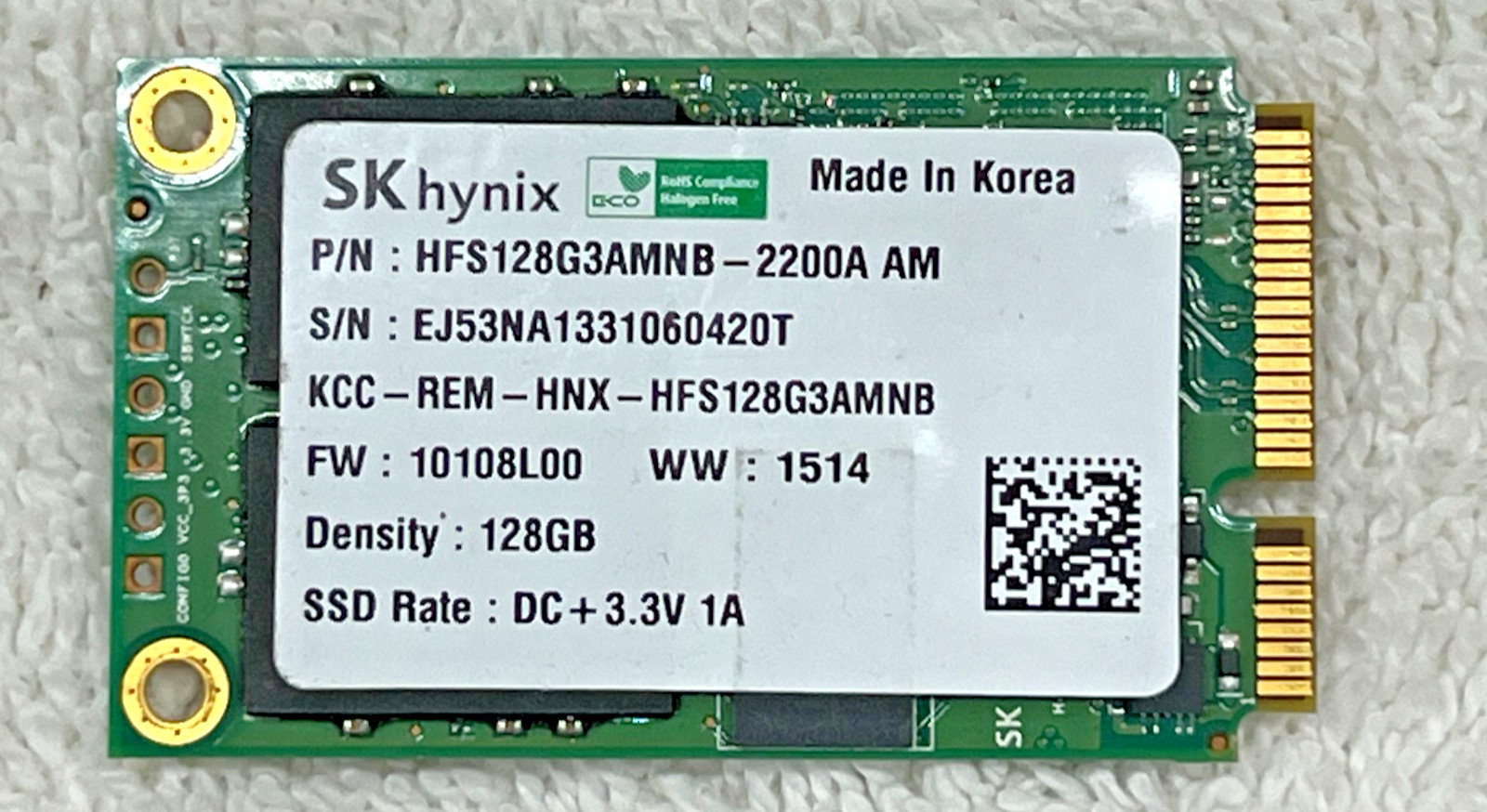 SK Hynix SH920 mSATA 128GB SSD HFS128G3AMNB - 2200A