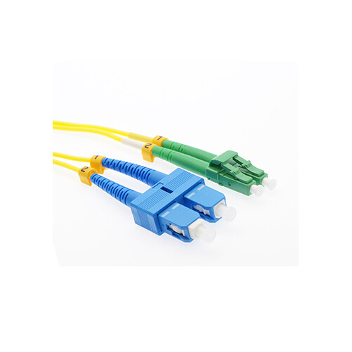 15 PACK LOT 2m LC(APC)-SC(UPC) Duplex 9/125 OS2 Singlemode Fiber Yellow OFNR 6FT
