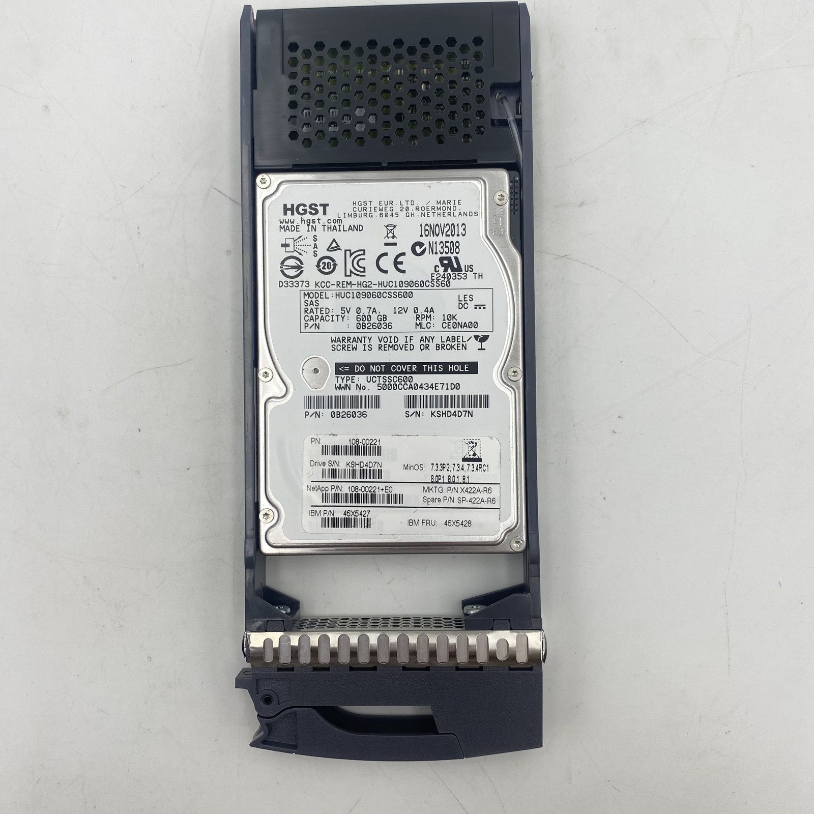 IBM 600GB 2.5" SAS 10K 6Gb/s HS Hard Drive 46X5428 46X5427