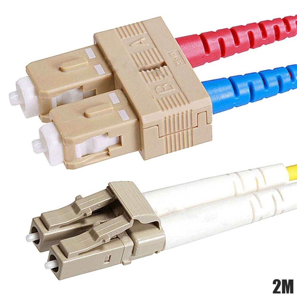 2M 6FT LC to SC Duplex 62.5/125 Multi Mode Fiber Optic Optical Patch Cable Cord