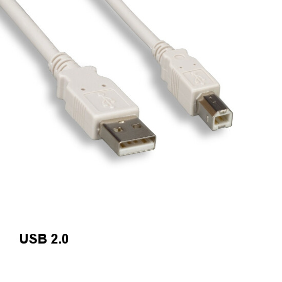 LOT 10pcs Beige 15' USB 2.0 Type A to B Cord 28AWG 480Mbps Scanner Printer HDD
