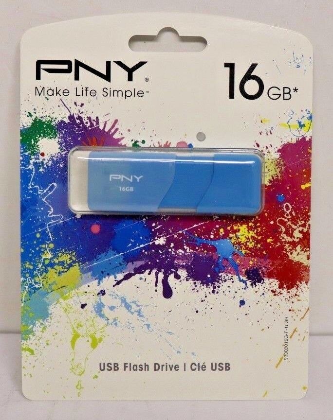 NEW - PNY - Attaché 3 16GB USB 2.0 Flash Drive - Blue