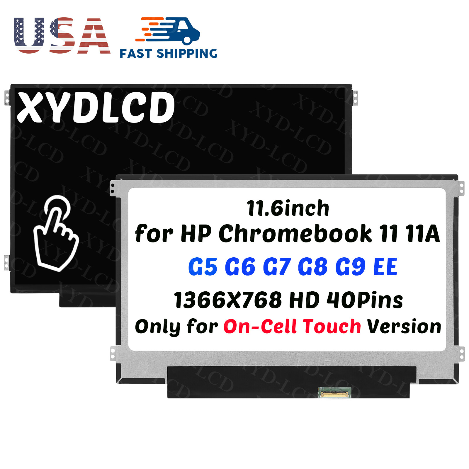 11.6in LCD Touch Screen Replacement for HP Chromebook 11A-NA0100NR 11A-NA0110NR