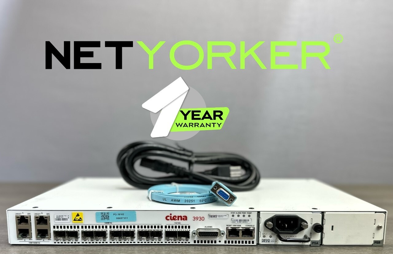 Ciena 170-3930-900 3930 4x 100/1000M SFP 4x 10/100/1000 SFP/RJ-45 - Sameday Ship
