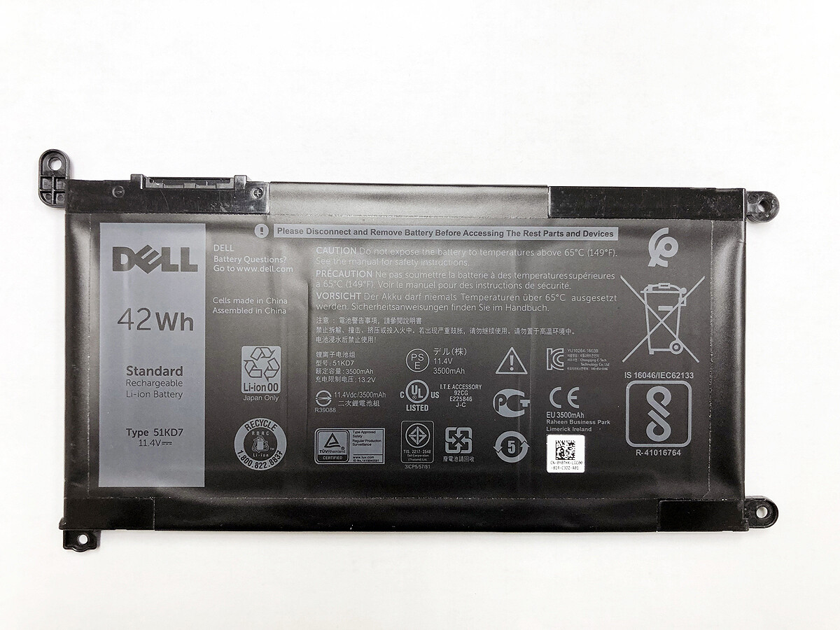 ORIGINAL DELL 51KD7 BATTERY FOR DELL CHROMEBOOK 3180 3190 5190 11.4V 42WH 0Y07HK