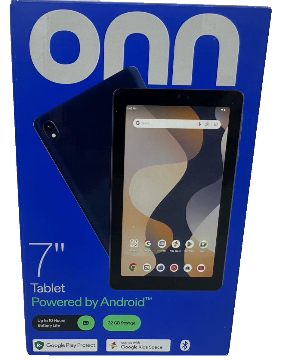 onn 7" Tablet 32GB 1024 x 600 Android [2024 Model]- Indigo [Blue] - New Sealed