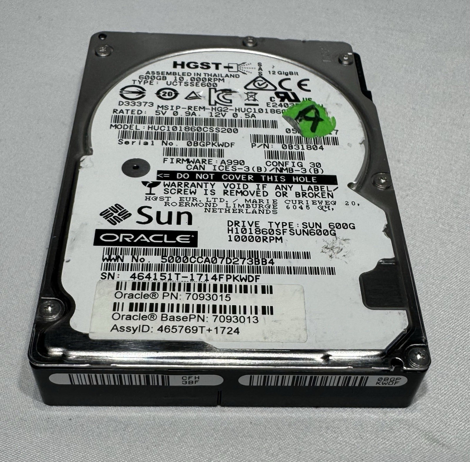Sun 7093013 600GB 2.5" 10K RPM 12.0 Gbps SAS HDD - HUC101860CSS200