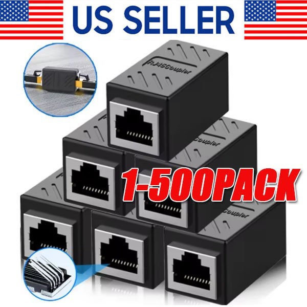 RJ45 Inline Coupler Cat7 Cat6 Cat5e Cat5 Ethernet LAN Network Cable Adapter Lot