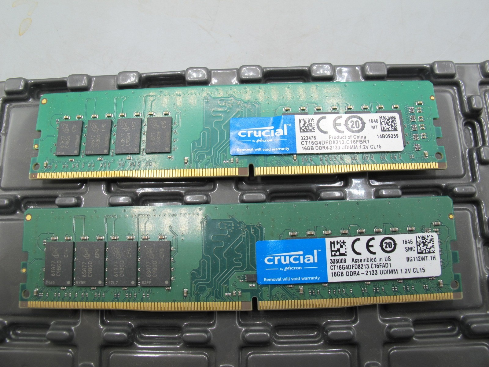 Set of 2x16GB Crucial CT16G4DFD8213 DDR4 2133 UDIMM Memory (FREE SHIP)