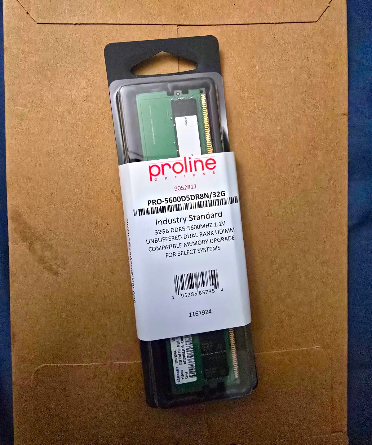 Proline Options Samsung 32GB DDR5-5600 UDIMM 288-Pin RAM PRO-5600D5DR8N/32G