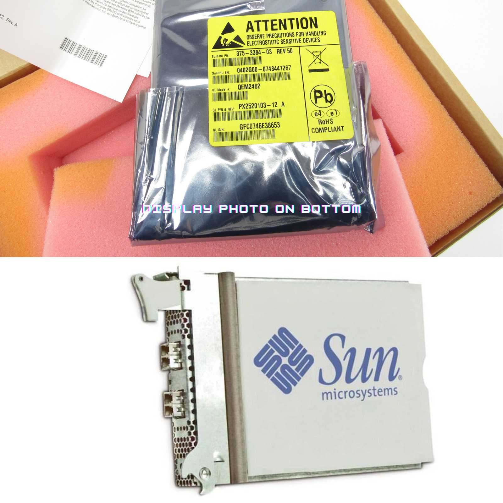 Sun SG-XPCIE2FC-QB4-Z  375-3384 Dual 4Gb FC PCIe Host Adapter ExpressModule New