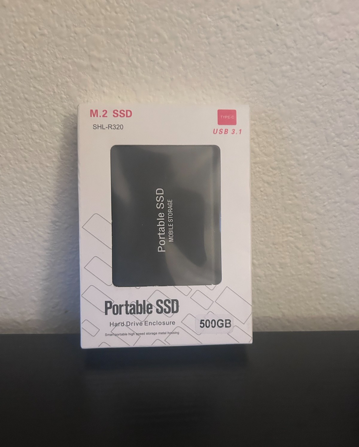 👉 500GB Portable SSD USB 3.1 Type-C External Drive M.2 SHL-R320 High Speed Stor