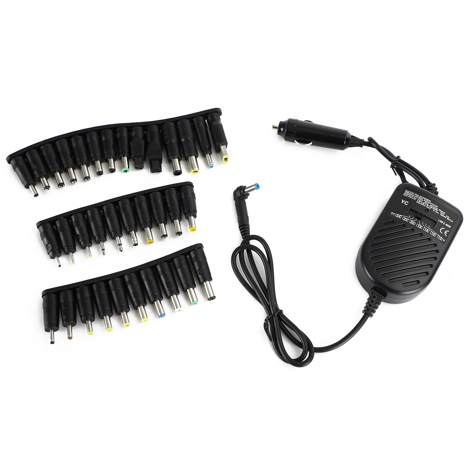 Car Laptop Notebook 12V 80W Univ Power Supply With Universal 34 Tips 12V 80W USA