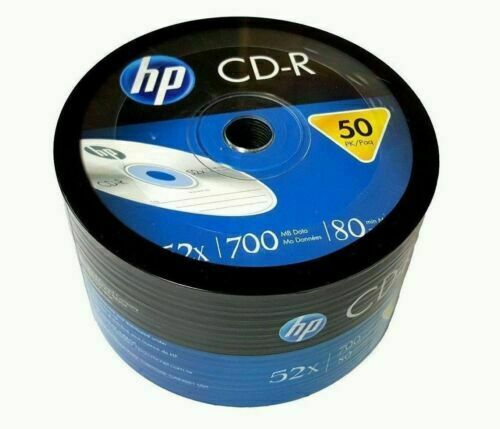 200 HP Blank 52X CD-R CDR Recordable Branded Logo 700MB Media Disc 4x50pk