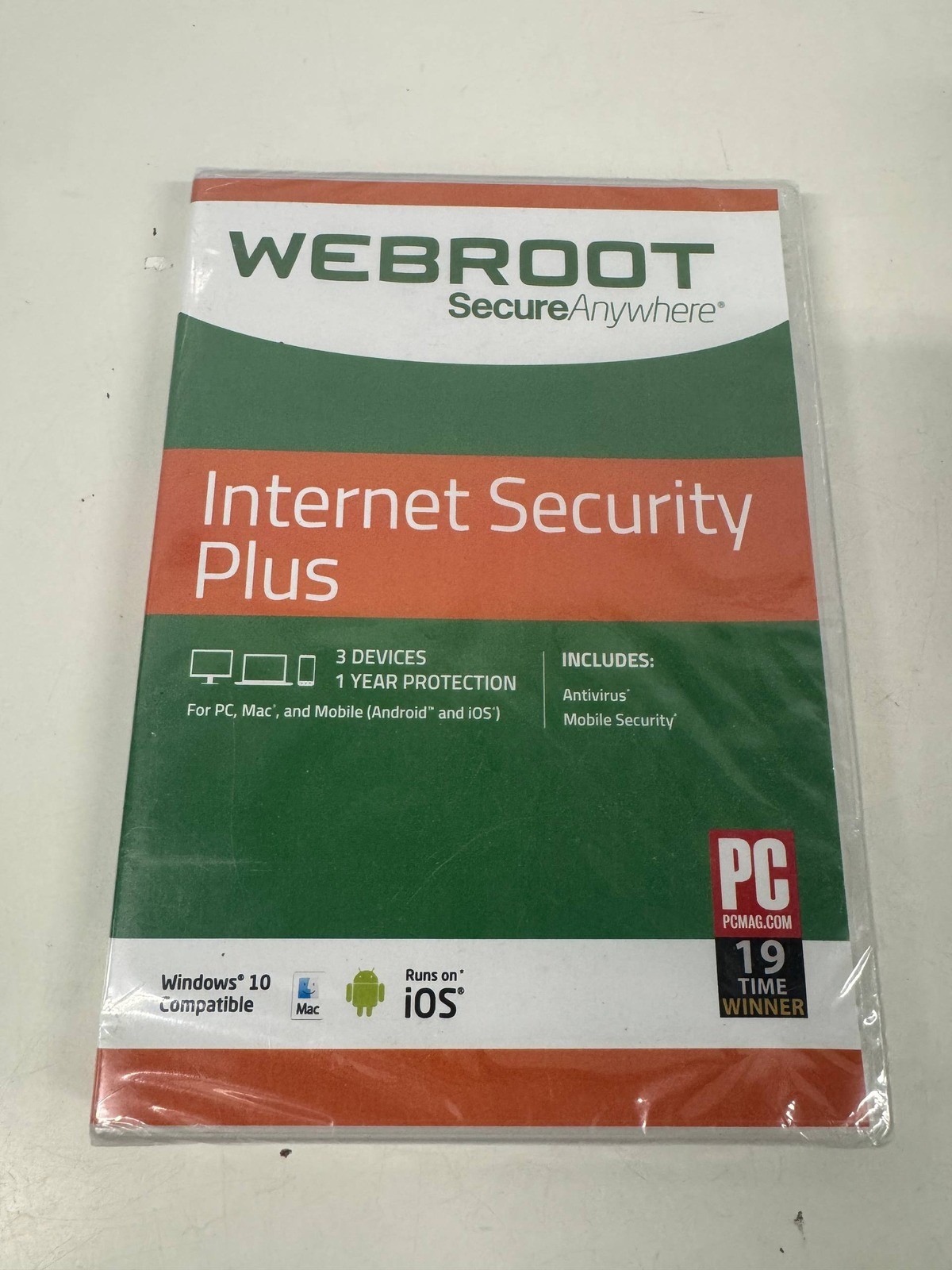 Webroot Internet Security Plus 3 Devices 1 Year Subscription New Sealed