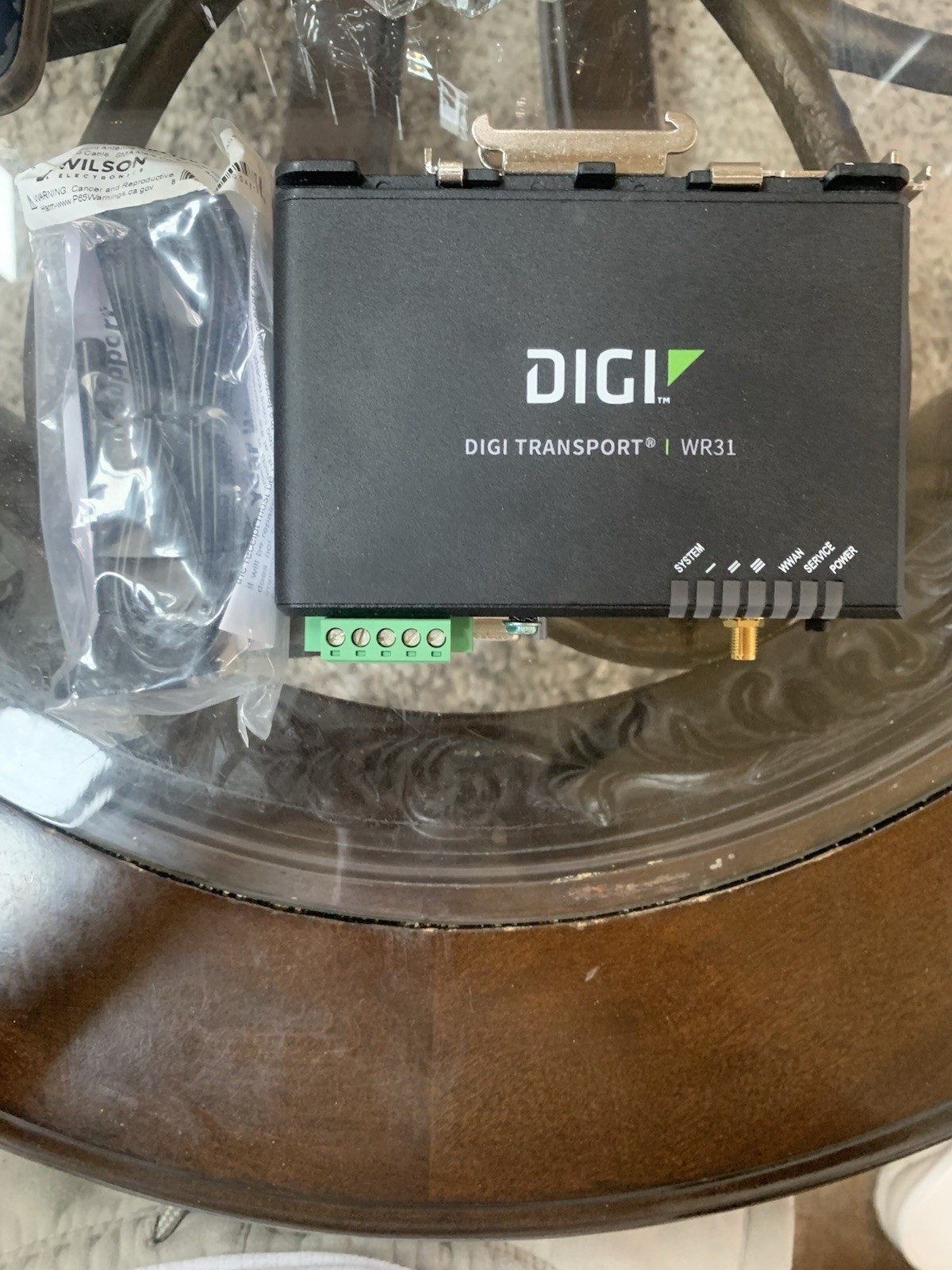 Digi TransPort WR31 Router WR31-M52A-DE1-TB REV E Cellular Modem with Antenna